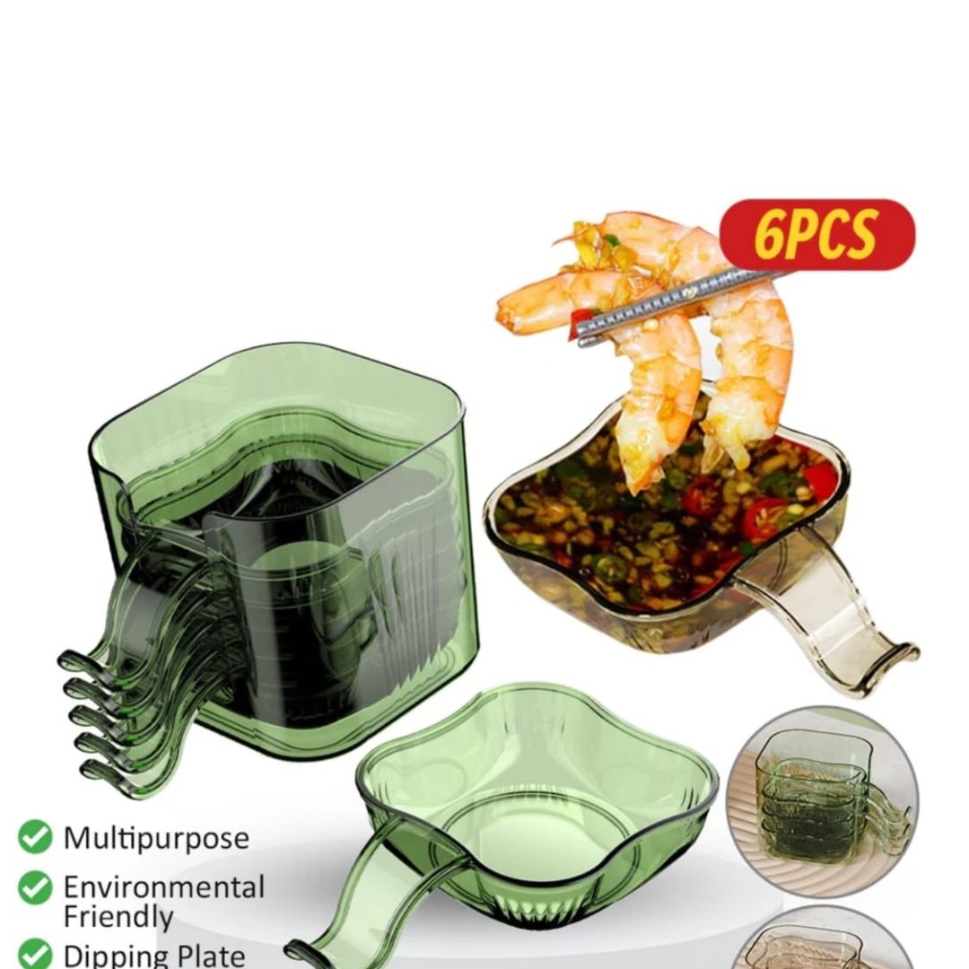 6pc Plastic Dipping Bowl Green