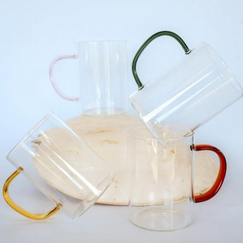 6pc Borosilicate Rainbow Mugs 400ml