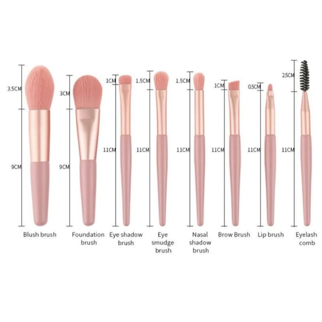 Portable 8pc Mini Make Up Brush Set