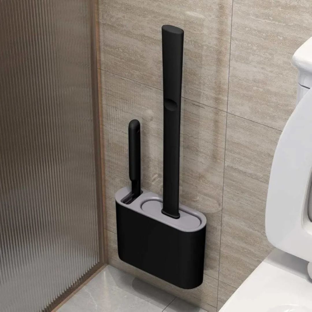 Silicone Toilet Brush With Cleaning Brush