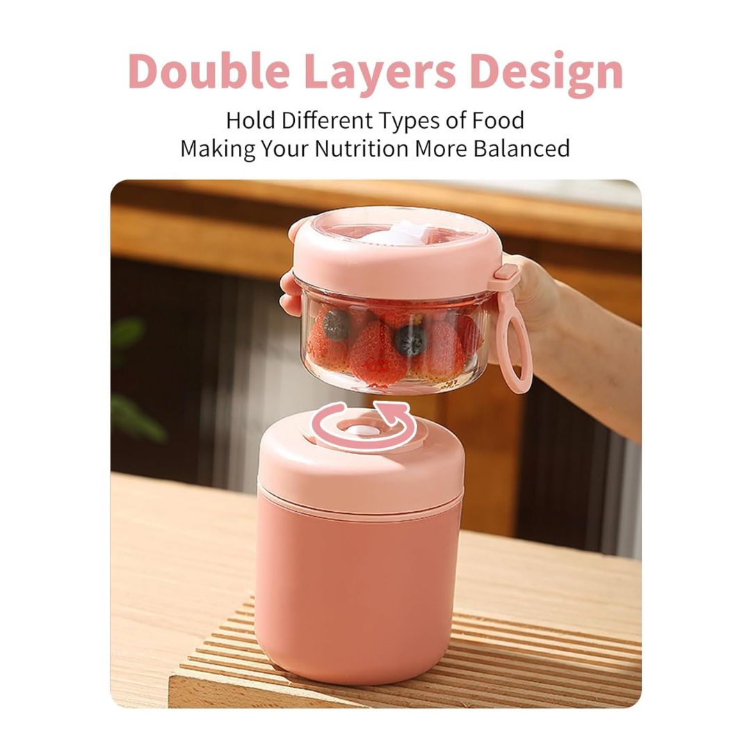 Portable Food Flask With Snack Box
