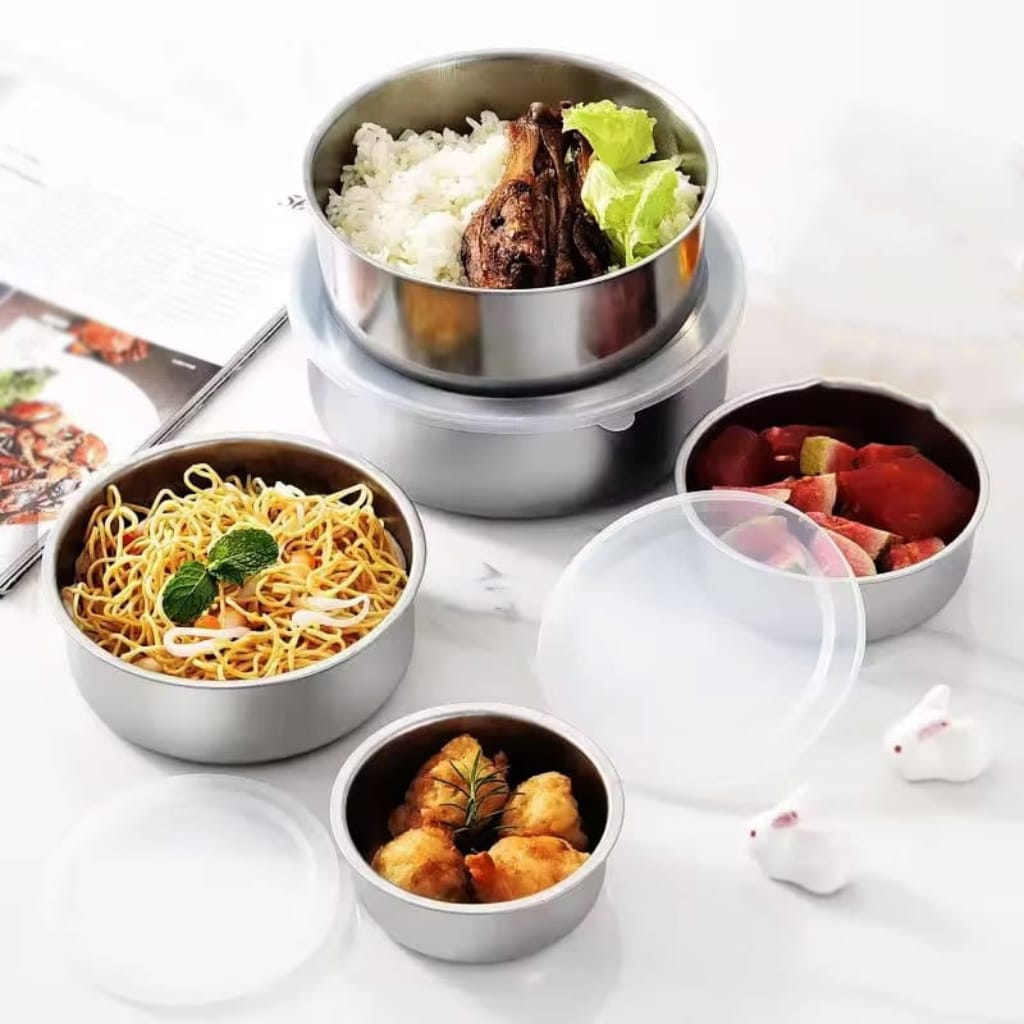 5pc Stainless Steel Bowls With Lids