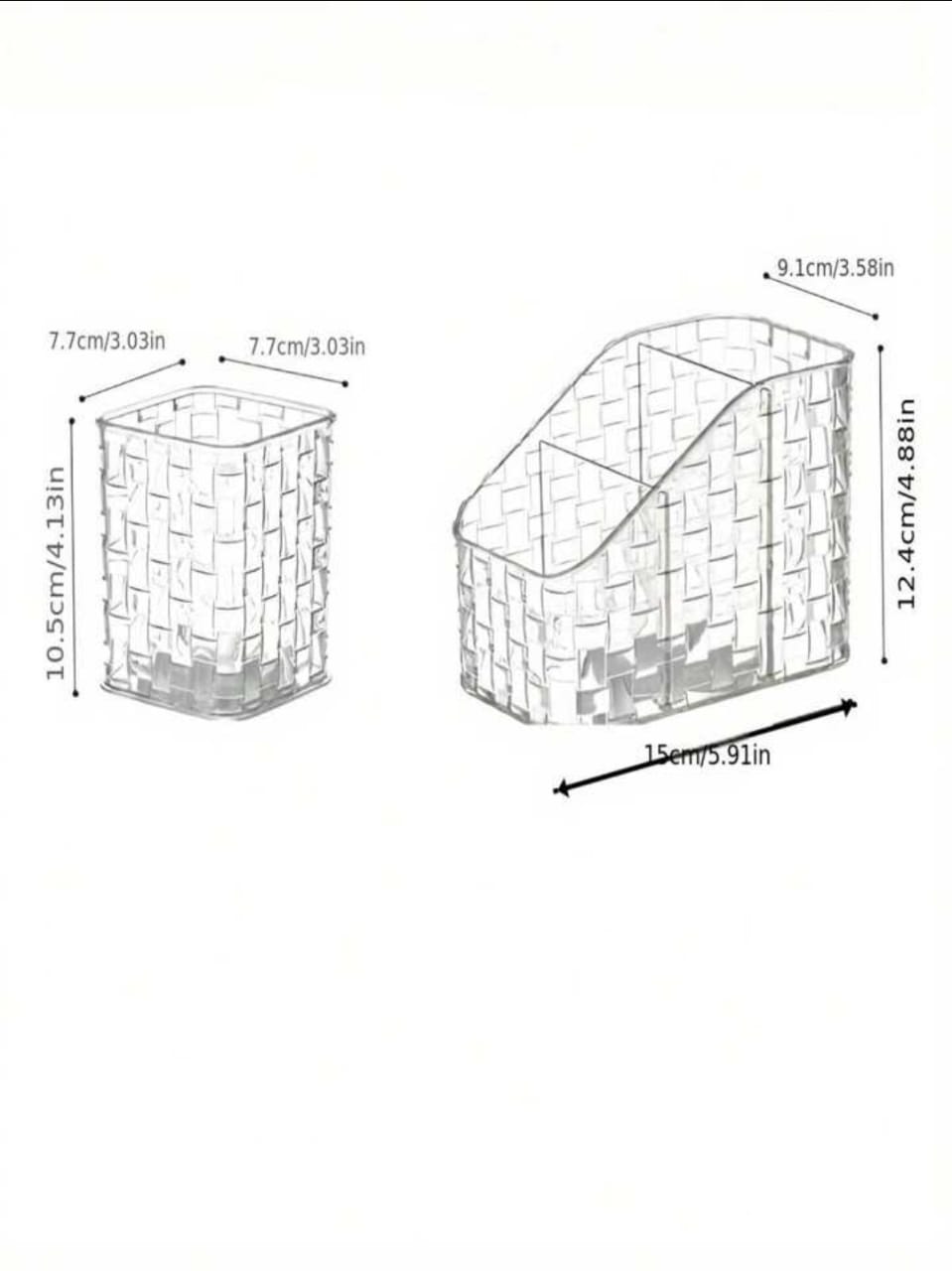 Acrylic Wooven Look Stationery Organizer