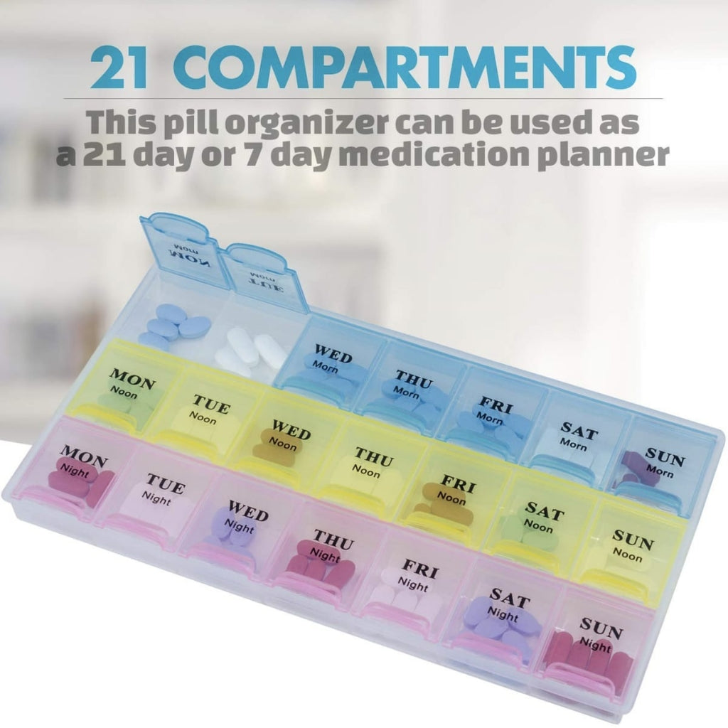 21 Compartment Pill Box