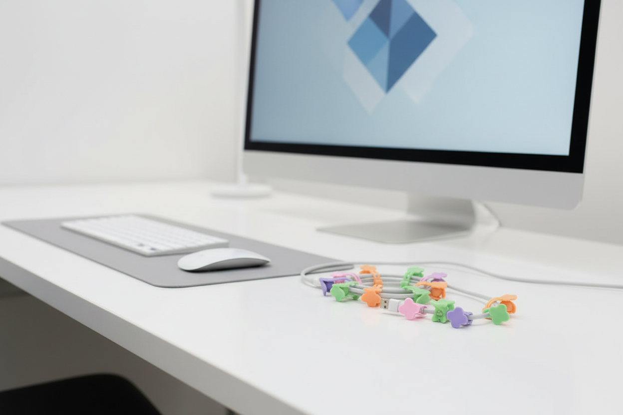 Multi-Purpose PE Cable Clips – 24 Pack | Strong, Flexible & Multi-Colour Organizers