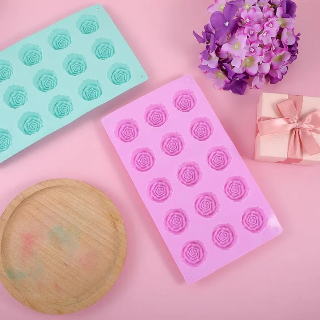 15 Slot Mini Rose Mould