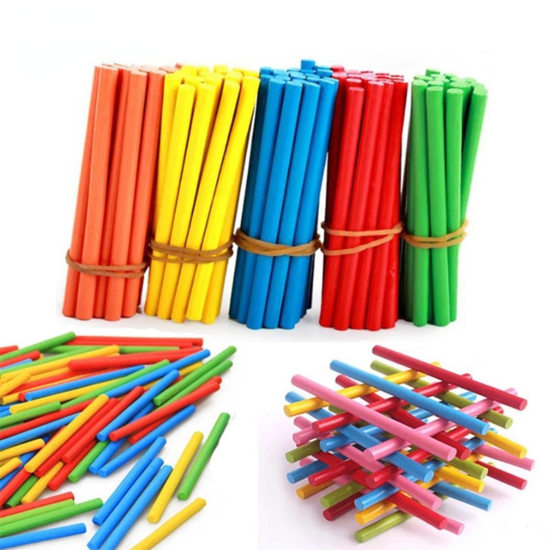 50pc Wooden Rainbow Sticks