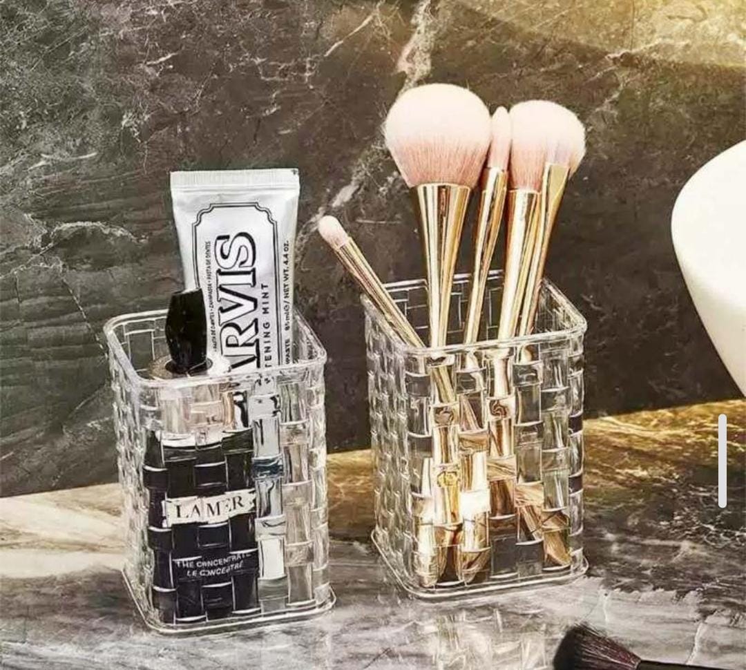 Acrylic Wooven Look Make Up Organizers