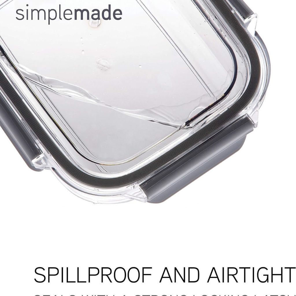 3pc Glass Storage With Acrylic Clip Lid-Rectangle
