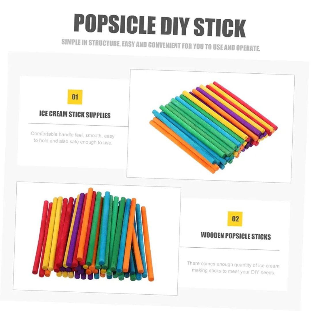 50pc Wooden Rainbow Sticks