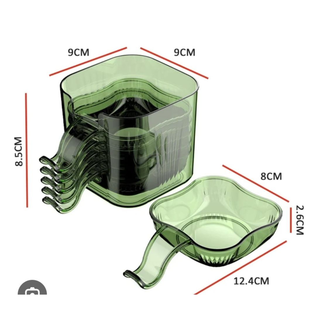 6pc Plastic Dipping Bowl Green