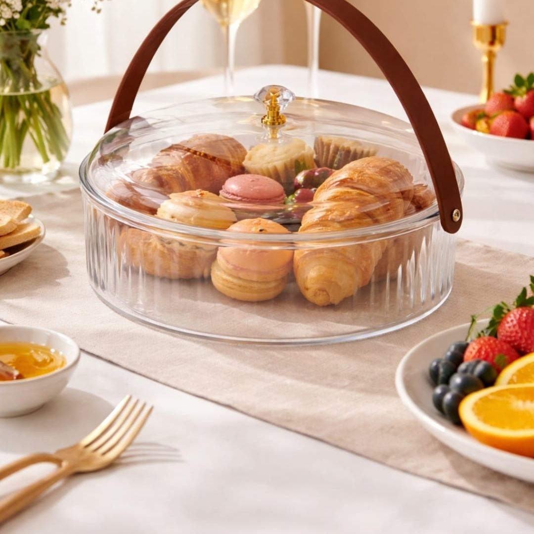 Acrylic Platter With Strap Handle