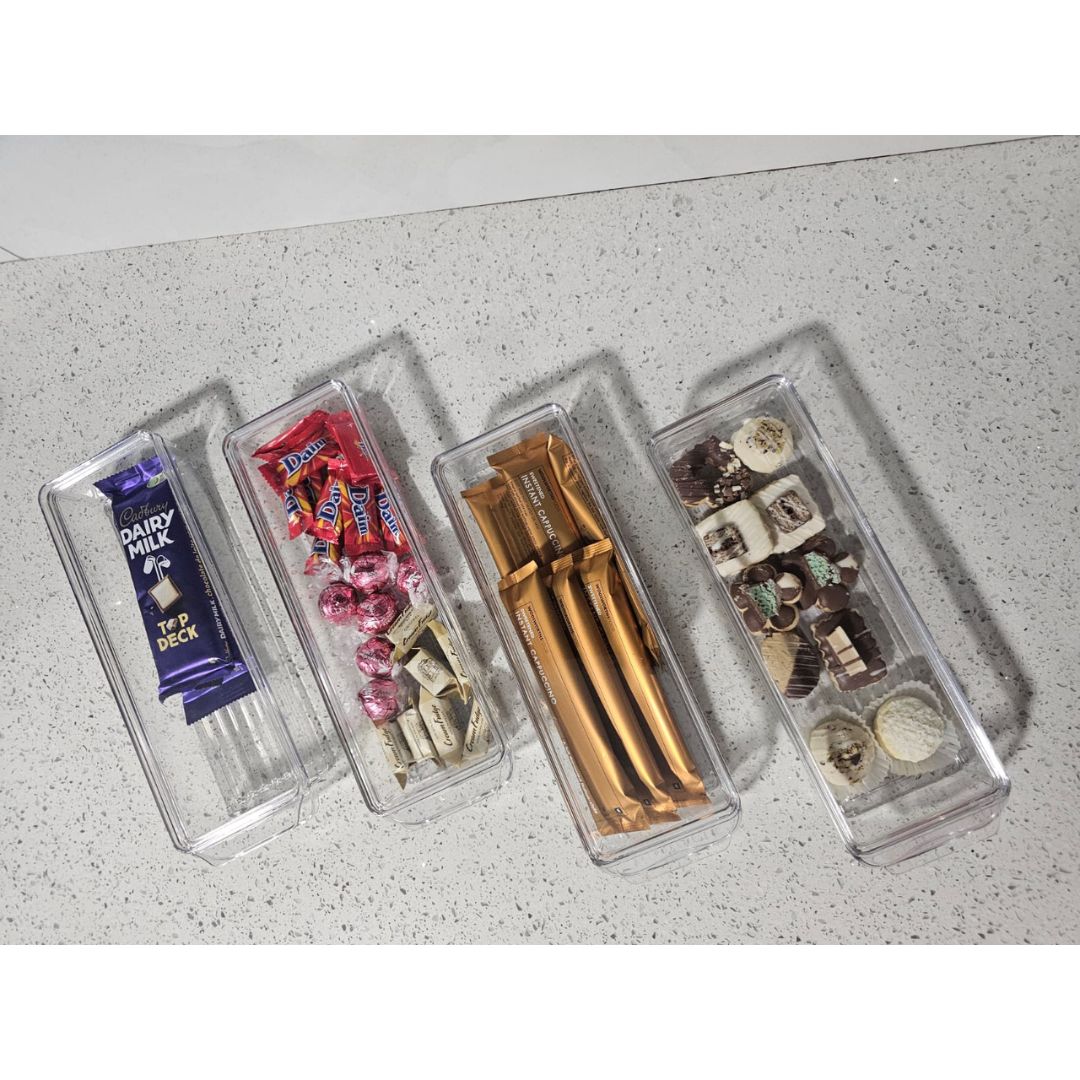 Acrylic Long Storage With Lid 30x10x5cm