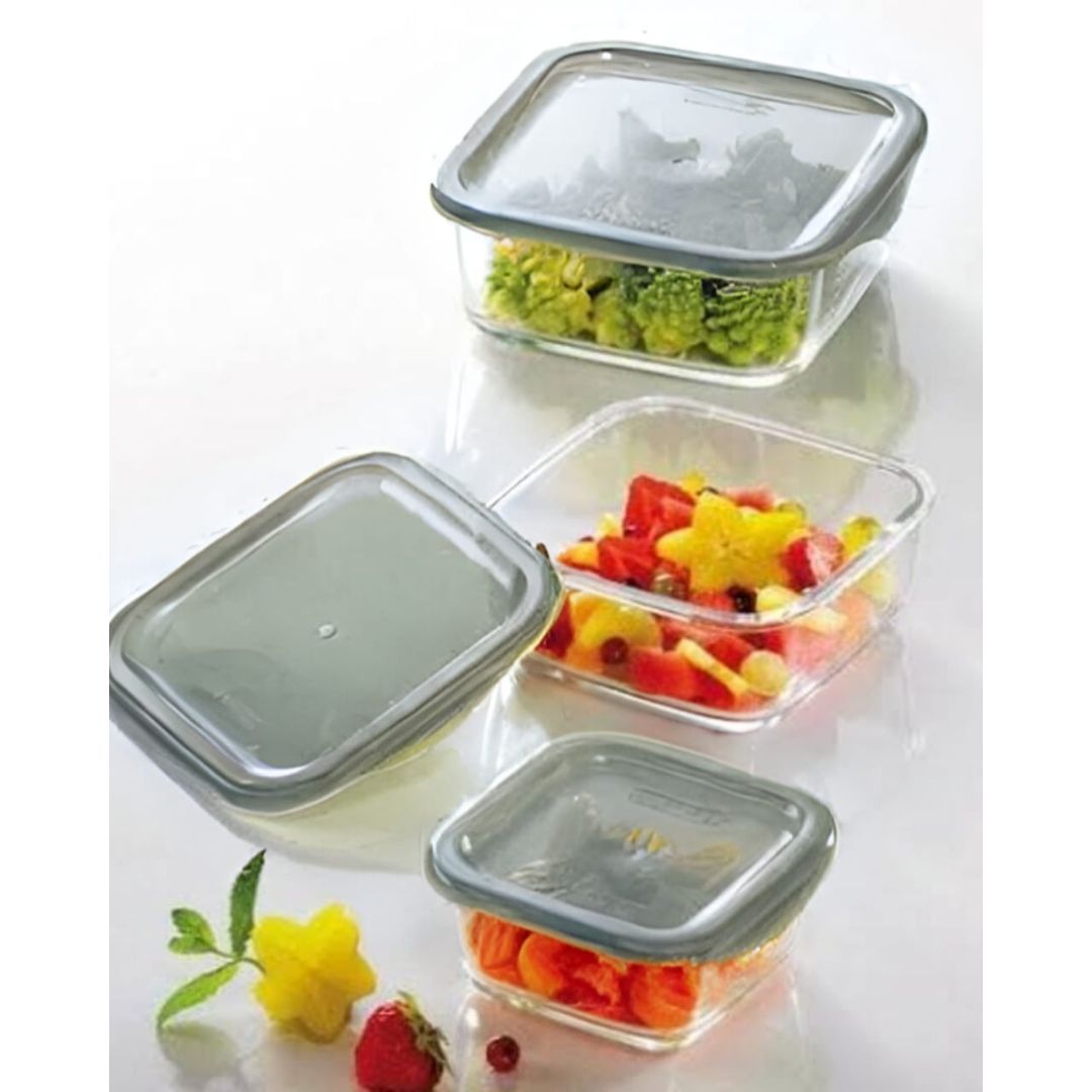 Danny Home Glass Storage With Grey Lid