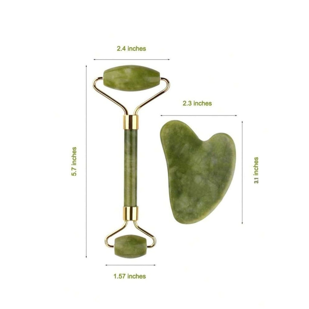 Jade Roller+Guasha Stone Set