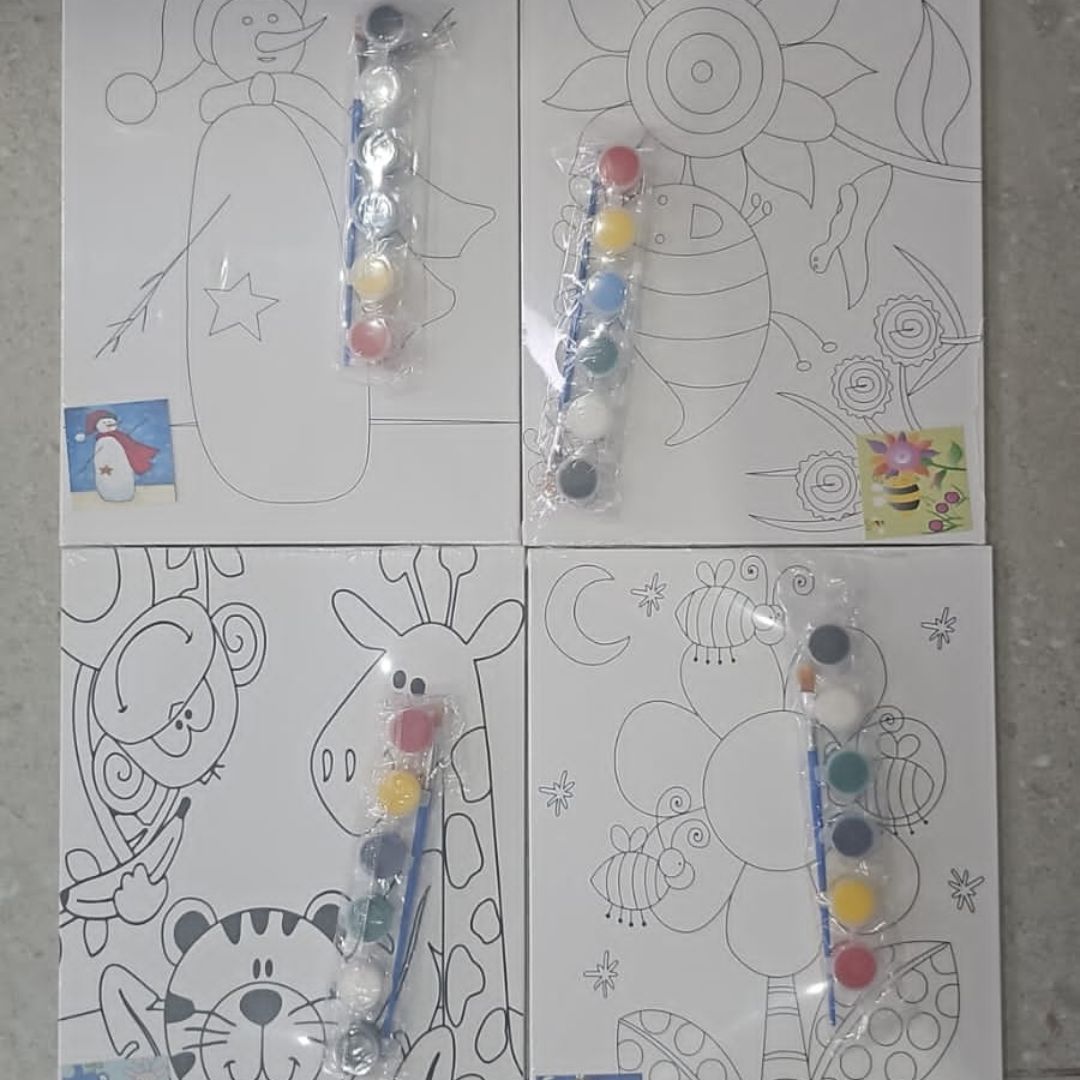 DIY Printed Canvas And Paint Set medium 30x22cm