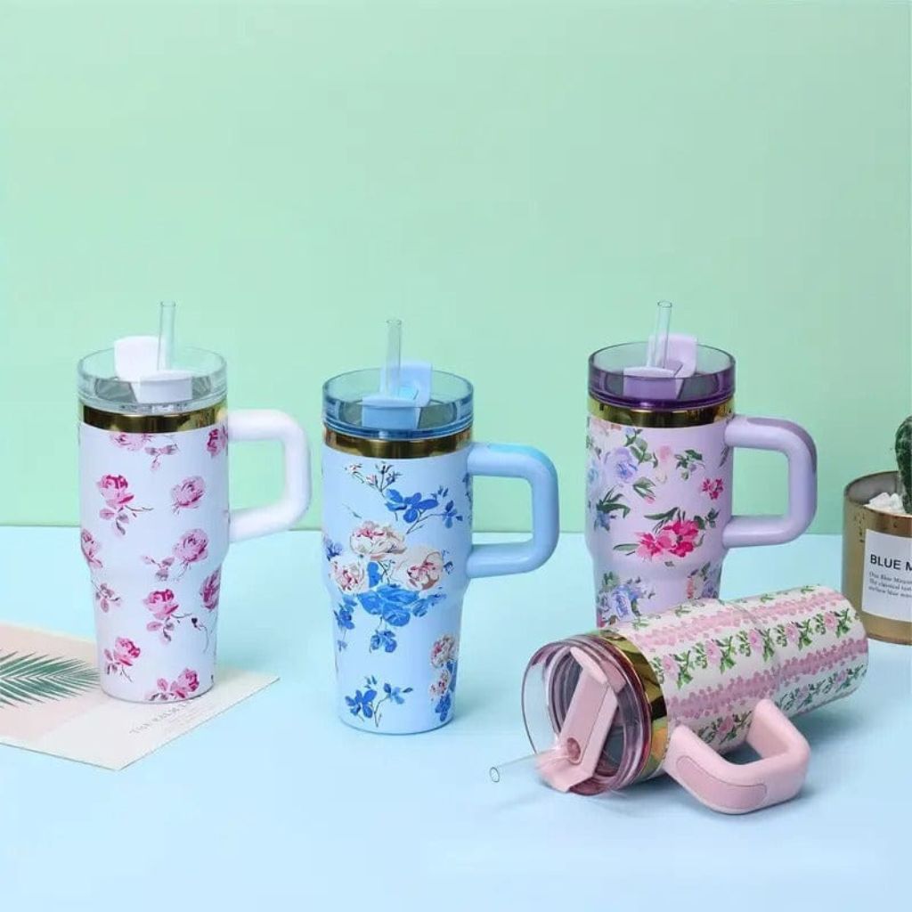 Mini Stanley Dupe Floral Cup 600ml
