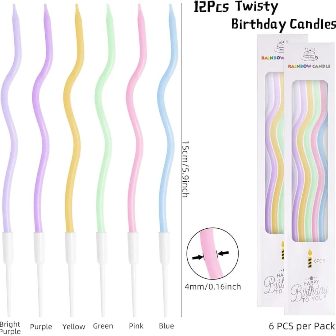 6pc Twirly Candles