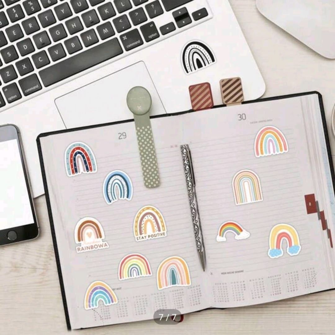 60pc Rainbow Vinyl Stickers