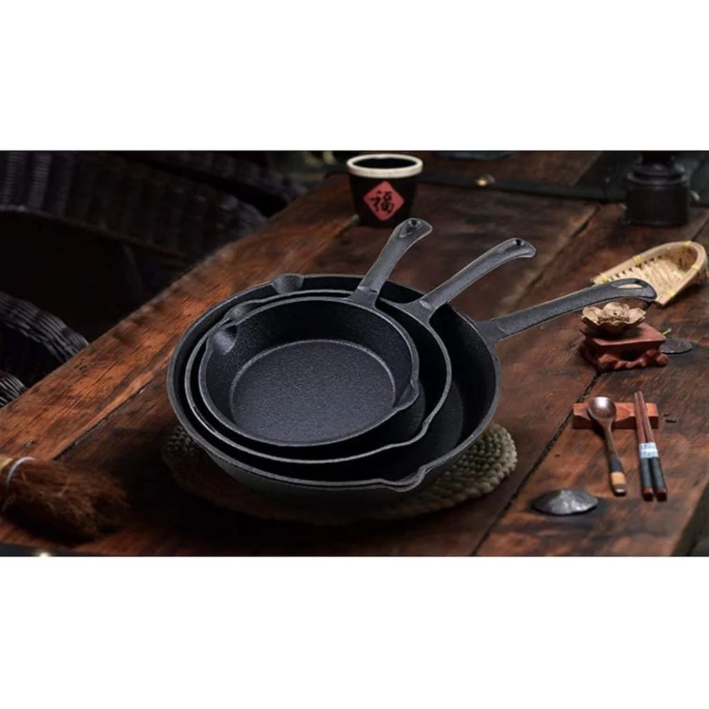 3pc AYI Cast Iron Skillets