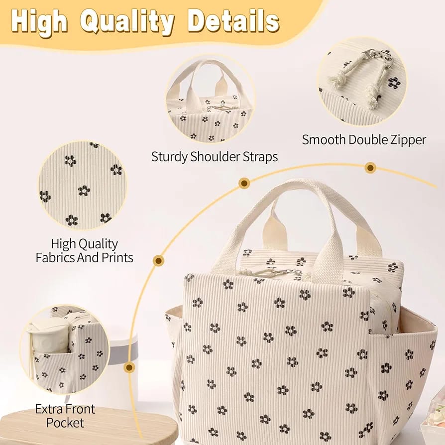 Corduroy Insulated Lunch Bag-Large