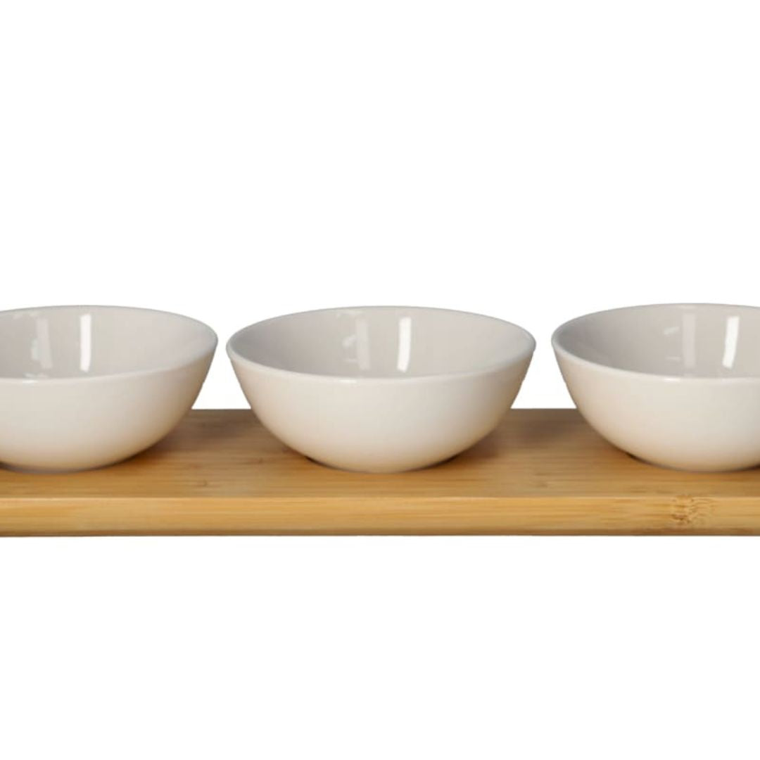 Danny Home 4pc Bamboo Tray And Bowl Set
