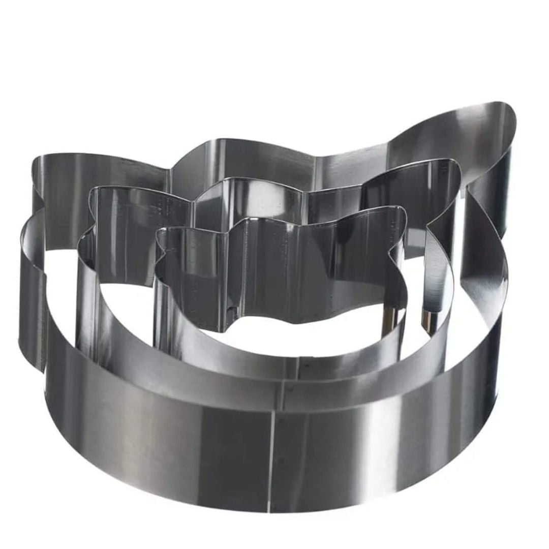 3pc Stainless Steel Cat Baking Mould