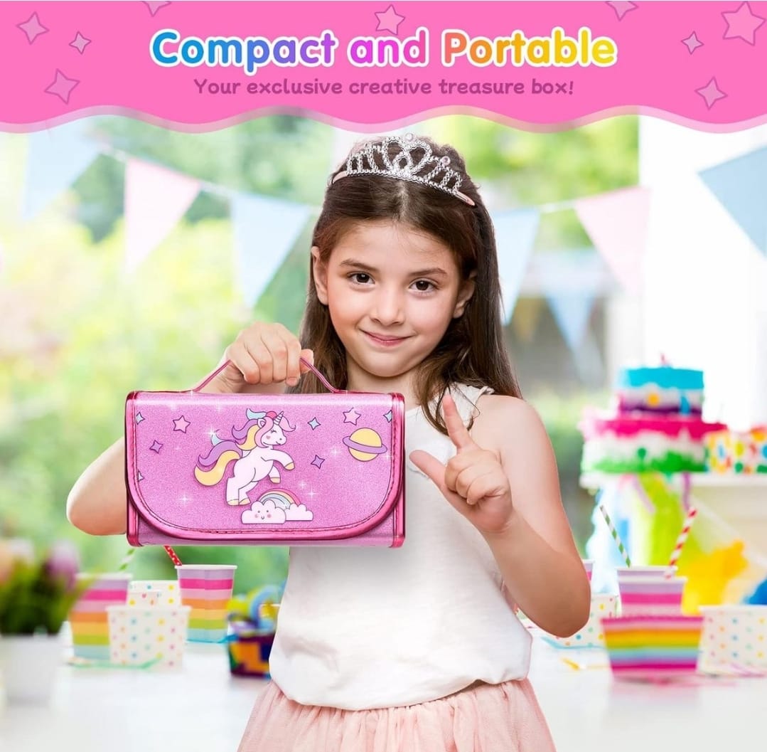 50pc Glitter Pencil Case Set