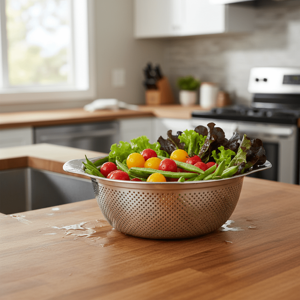 Stainless Steel Colander With Handle - 25x9cm