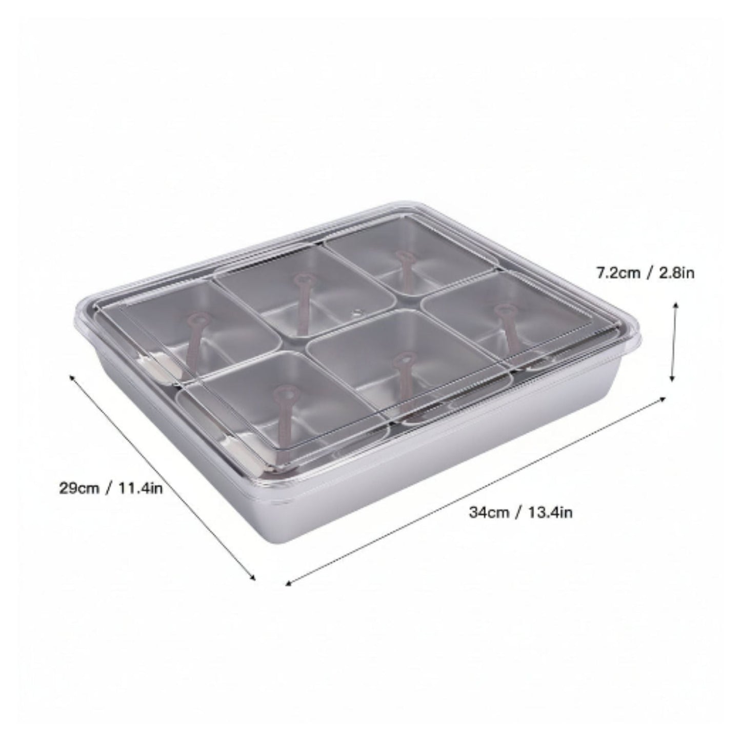 Stainless Steel Divided Condiment Set - 6 Slot