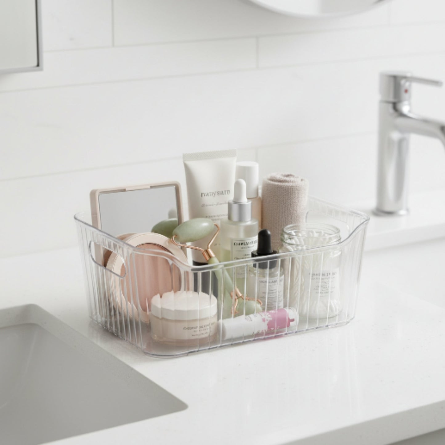 Takmehome Transparent Ribbed Organizer Storage Box - Small