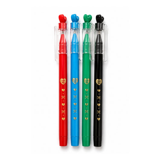 0.7mm Heart Semi Gel Ink Pen – Smooth Writing Fine Tip with Heart Design – Assorted Colours