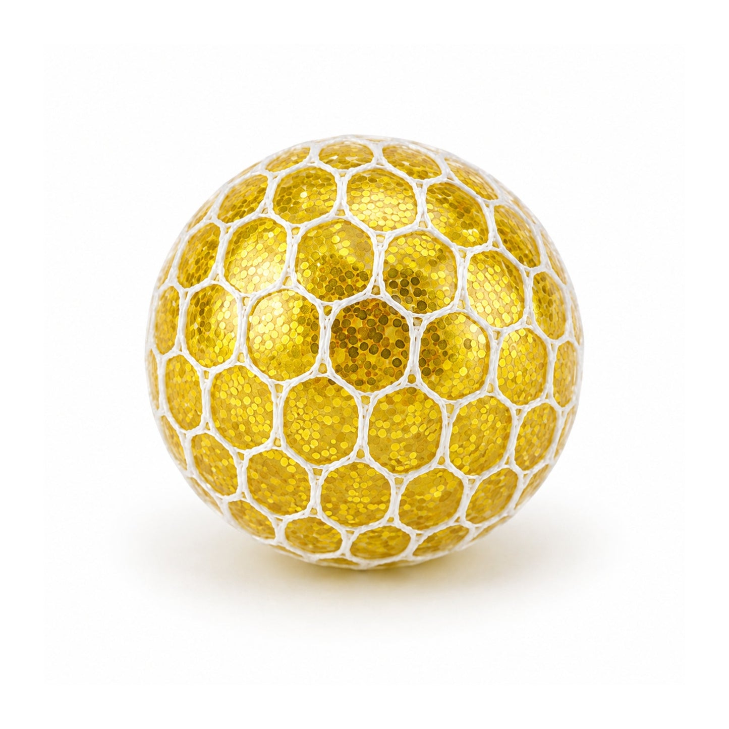 1 Piece Mesh Squishy Ball – Rainbow Stress Relief Squeeze Toy – Glitter