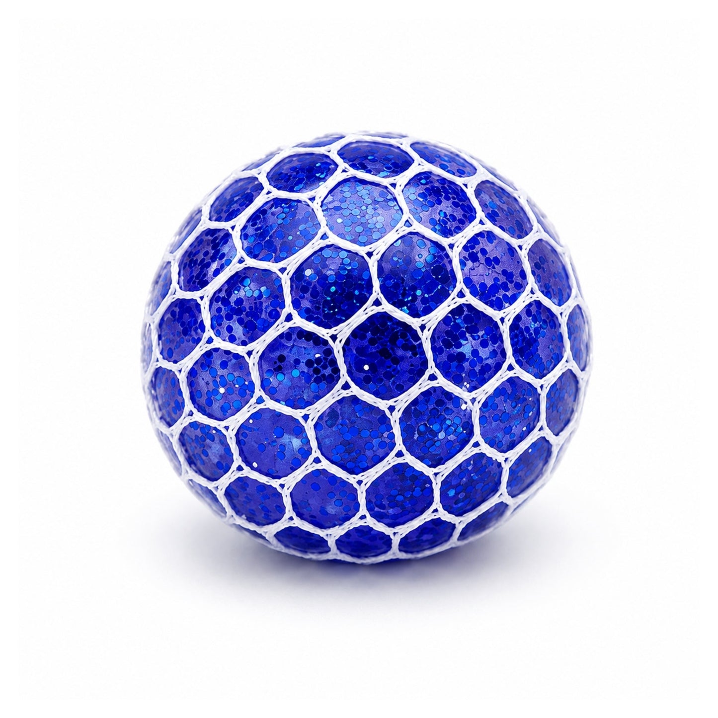 1 Piece Mesh Squishy Ball – Rainbow Stress Relief Squeeze Toy – Glitter