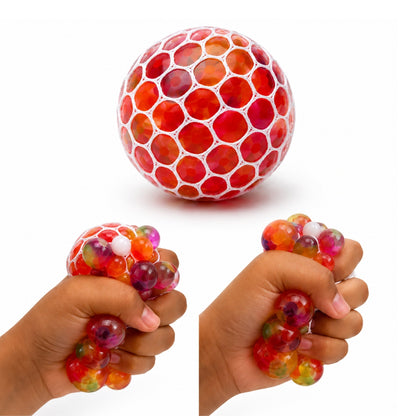 1 Piece Mesh Squishy Ball – Rainbow Stress Relief Squeeze Toy – Rainbow