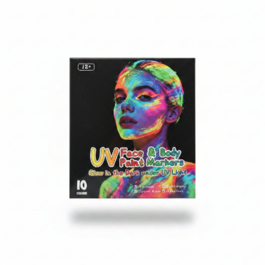 10 Pack UV Face & Body Paint Markers | Neon Glow Party Paint Pens