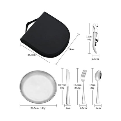 10-Piece Portable Picnic Set | Reusable Camping & Outdoor Dinnerware Kit