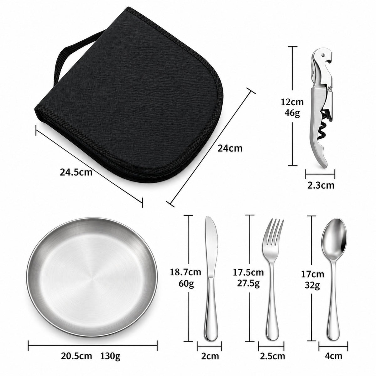10-Piece Portable Picnic Set - Reusable Camping & Outdoor Dinnerware Kit