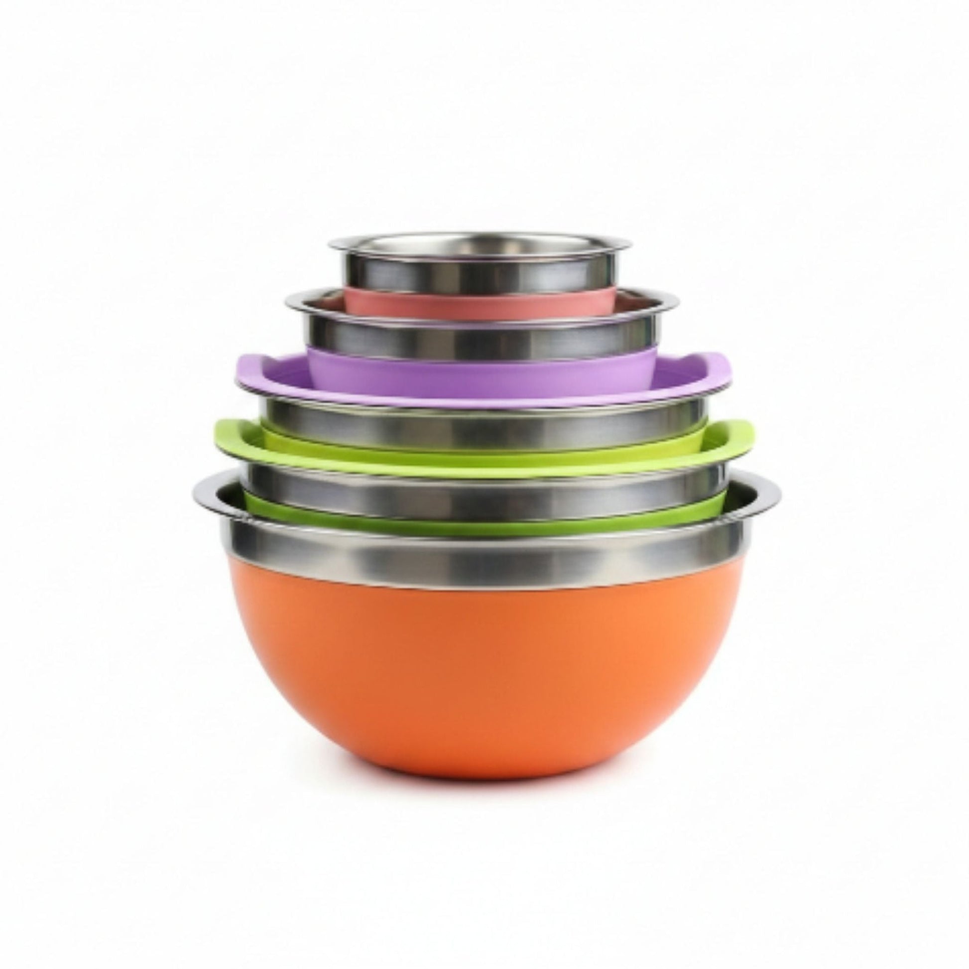 10pc Rainbow Stainless Steel Bowls with Lids