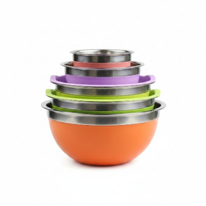10pc Rainbow Stainless Steel Bowls with Lids