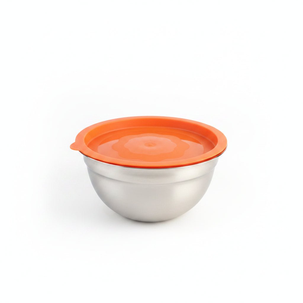 10pc Rainbow Stainless Steel Bowls with Lids - Silver Bottom