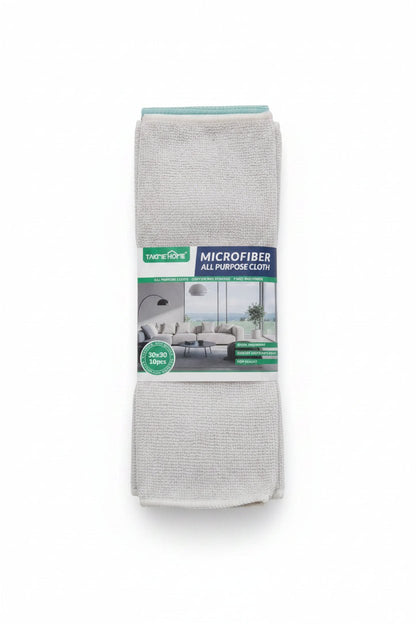 10-Piece Takmehome Microfibre All-Purpose Cleaning Cloth Set - Reusable Cleaning Cloths 30×30cm