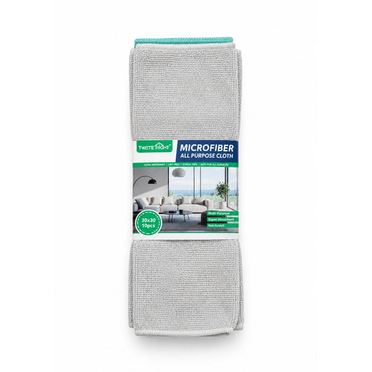 10-Piece Takmehome Microfibre All-Purpose Cleaning Cloth Set - Reusable Cleaning Cloths 30×30cm