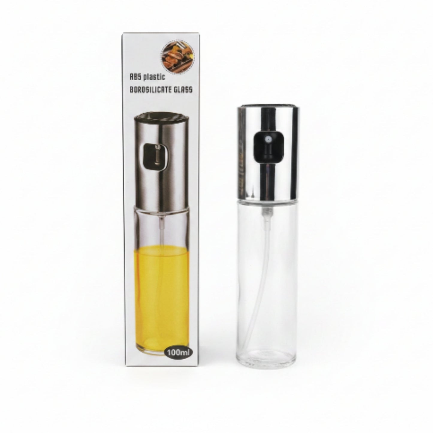 100ml Glass Olive Oil Sprayer Bottle – Refillable Cooking Oil Mister for Kitchen, Air Fryer & BBQ