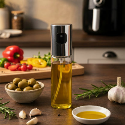 100ml Glass Olive Oil Sprayer Bottle – Refillable Cooking Oil Mister for Kitchen, Air Fryer & BBQ