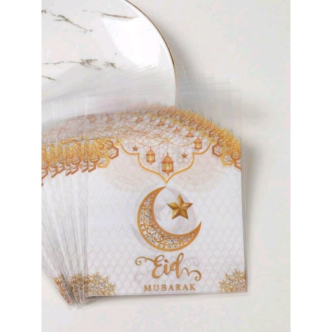 100pc Eid Mubarak Self Sealing Bags