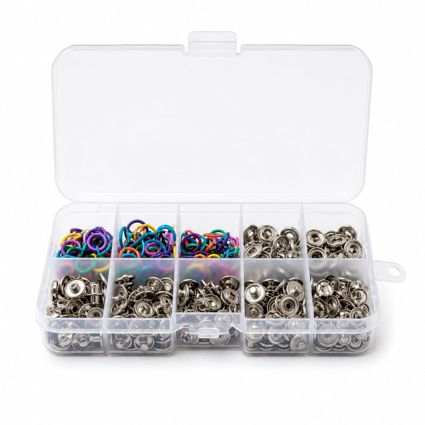 100pc Snap Button Set – Press Stud Fasteners for Sewing, Clothing & DIY Crafts - Red