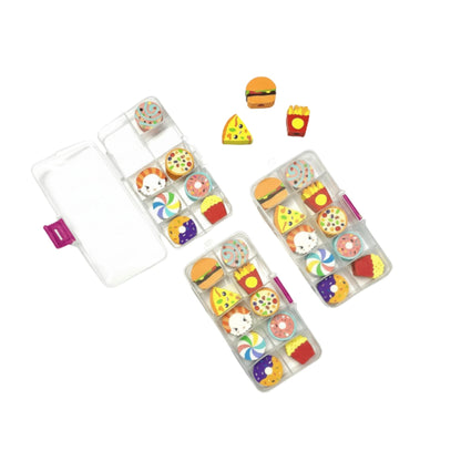 10pc Fast Food Eraser In Box