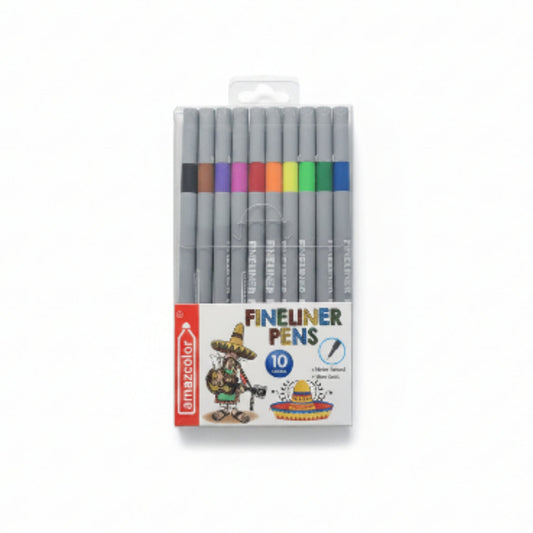 10 Piece Fineliner Pen Set – Fine Tip Pens for Art, Writing & Journaling