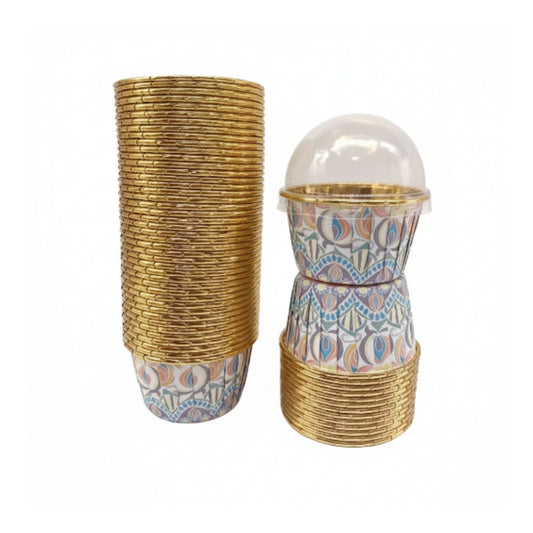 10pc Foil Cupcake Liner With Lids 5x4cm
